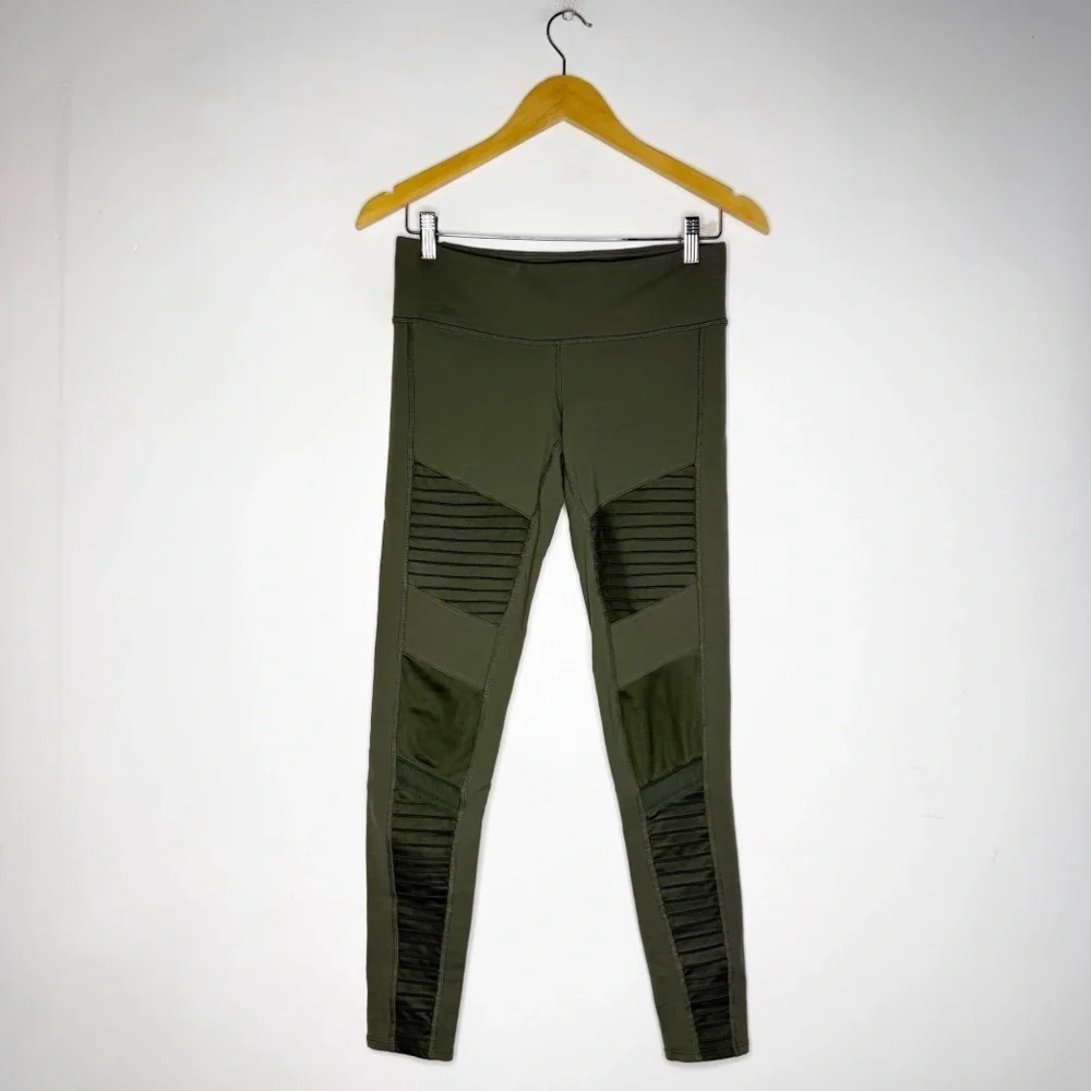 Alo Yoga Women's High Waist Moto Legging Leggings Green Size Small